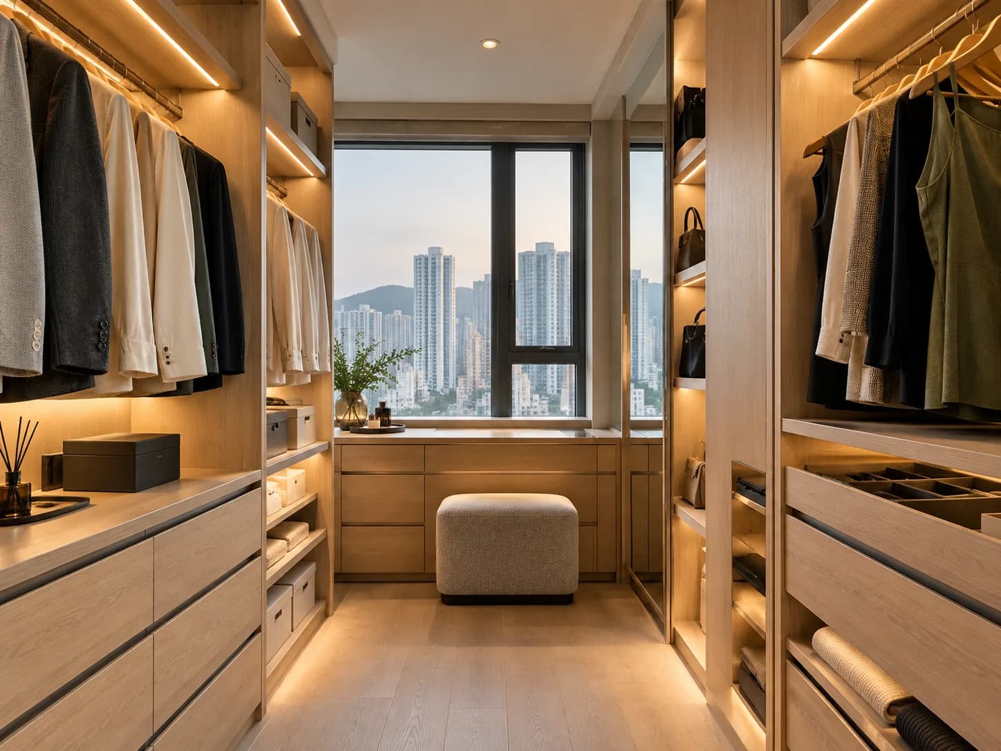 Elegant Walk-in Wardrobe