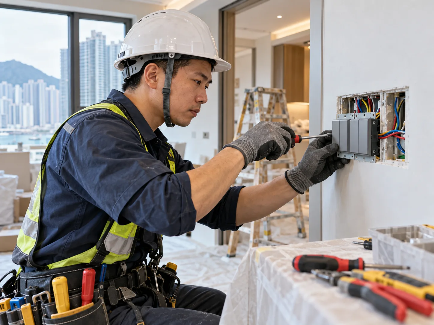 Electrical installation work in a home