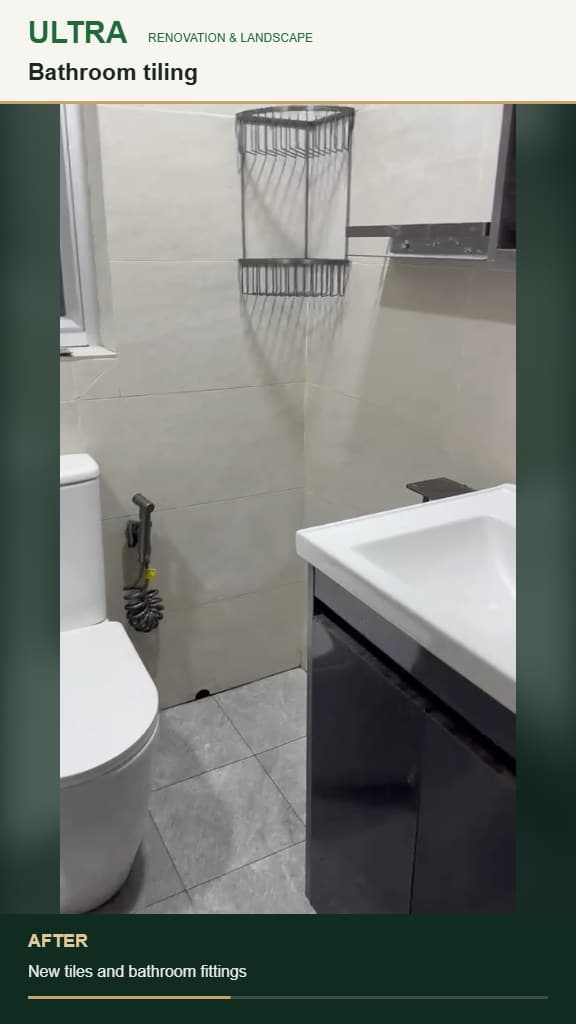 Completed bathroom tiling project